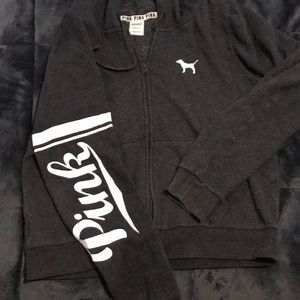 Victoria Secret Pink Charcoal zipper hoodie